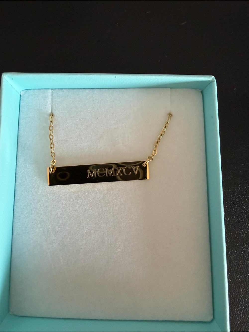 Gold Roman Numeral 1995 Bar Necklace - Women Jewelry